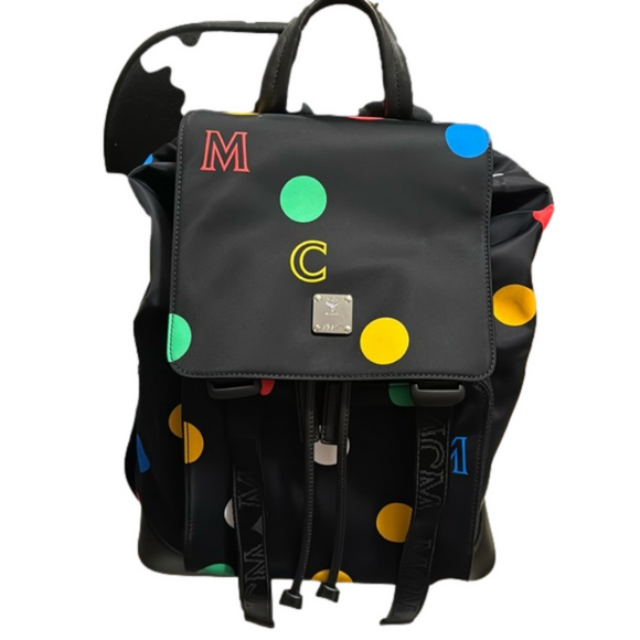 MCM Handbags - NWOT MCM Munchen Multi Polka Dot Backpack